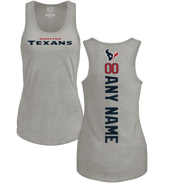 WoMen Houston Texans NFL Pro Line by Fanatics Branded Ash Personalized Backer Tri-Blend Tank Top T-Shirt->->Sports Accessory